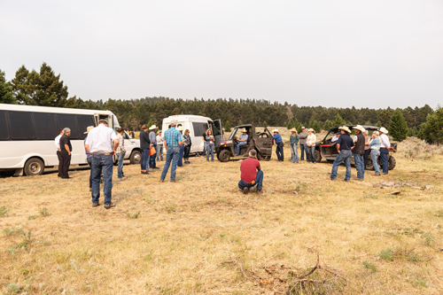 Attendees discussing grazing management & landowner/agency relationships